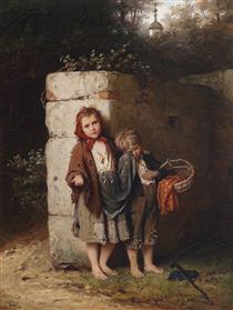Begging children - Johann Georg Meyer