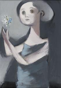 Child with Flowers - Louis le Brocquy