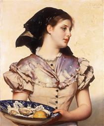 The oyster girl - Karl Gussow