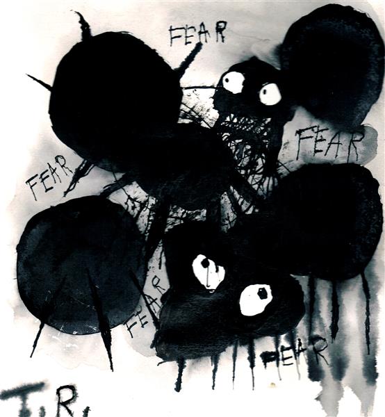 Fear 2 15×21cm Ink ×paper 2022, c.2022 - Thomas Riesner