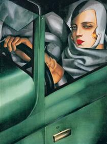 My Portrait (Self-Portrait in the Green Bugatti) - Tamara de Lempicka