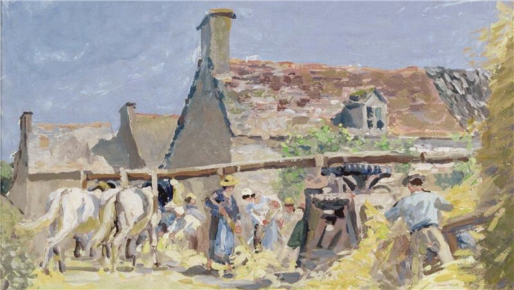 Harvest at Montfoucault, 1876 - Каміль Піссарро