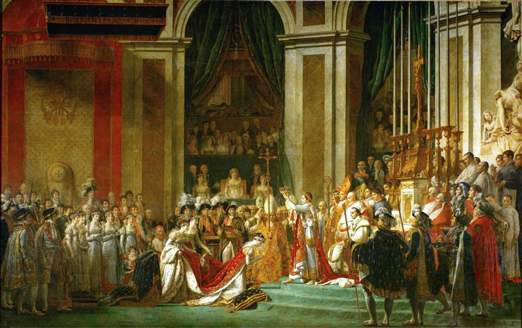 Освящение императора Наполеона и коронации императрицы Жозефины Папой Пием VII, 2 декабря 1804, 1807 - Жак Луи Давид