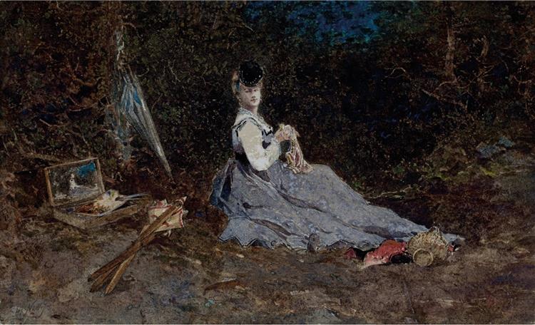 Posing, 1869 - 1870 - Джузеппе Де Ніттіс
