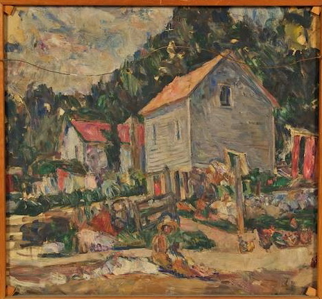Barn with Figures - Abraham Manievich