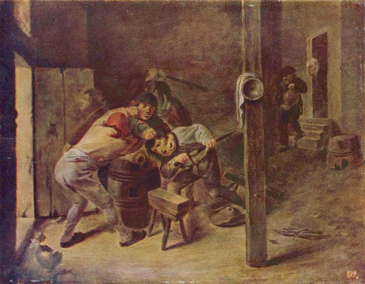 The brawl, c.1635 - Адріан Брауер