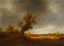 Paysage avec un vieux chêne - Adriaen van Ostade