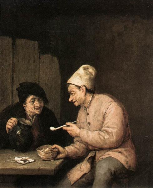 Piping and Drinking in the Tavern - Adriaen van Ostade