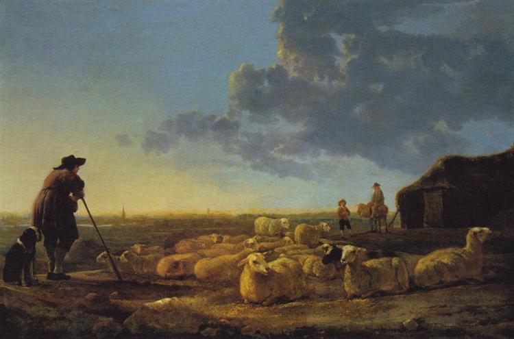 Flock of Sheep at Pasture, 1655 - Albert Jacob Cuyp