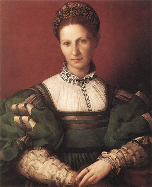 Portrait of a lady in green, c.1528 - c.1532 - Аньоло Бронзино