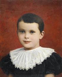 Portrait of the young de Bros - Albert Anker