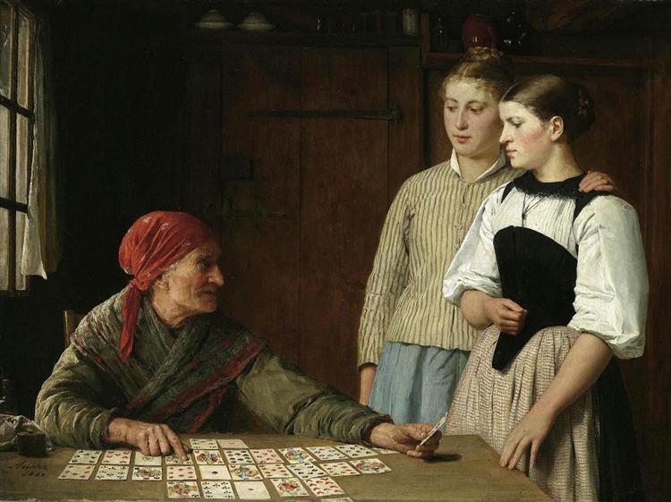 The card reader, 1880 - Albrecht Anker