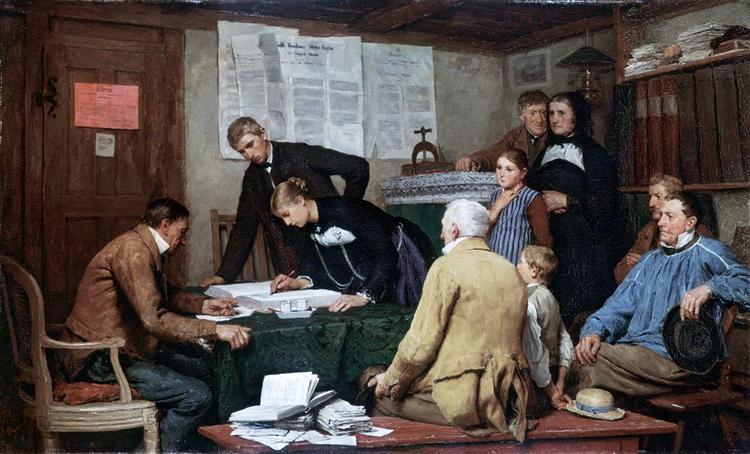 The civil wedding, 1887 - Альберт Анкер