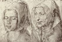 An Young and Old Woman from Bergen op Zoom - Albrecht Durer