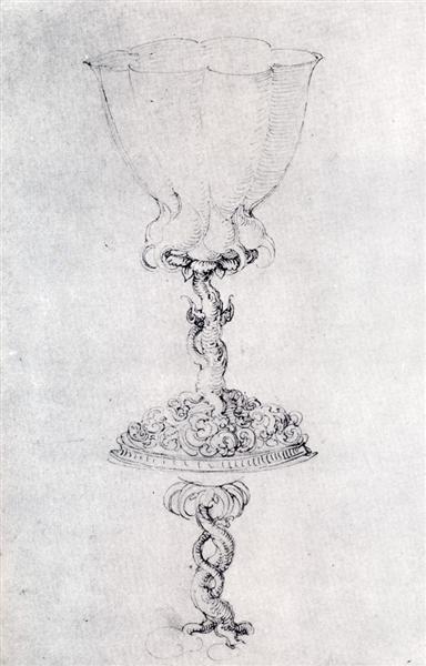 Design For a Goblet, With A Variant Of The Base, c.1515 - Альбрехт Дюрер