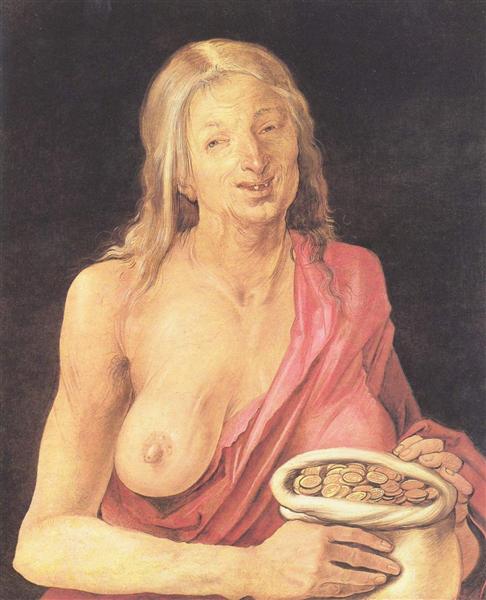 Старуха с кошельком, 1507 - Альбрехт Дюрер
