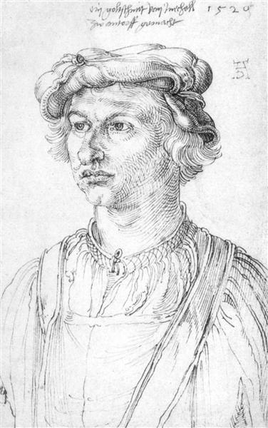 Portrait of a goldsmith from Mechelen, 1520 - 杜勒