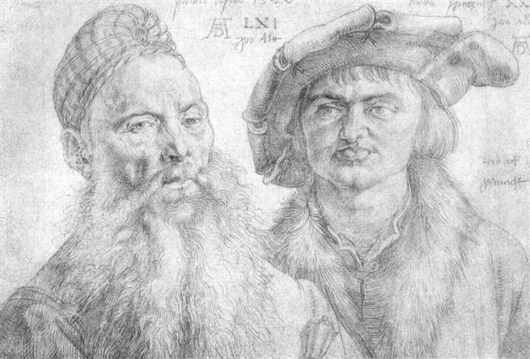Портрет Пауля Топлера и Мартина Пфинцига, 1520 - Альбрехт Дюрер