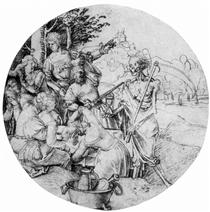 Scheibenriß Tafelnde society and death - Albrecht Dürer
