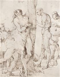 Study sheet with six nude figures - Alberto Durero