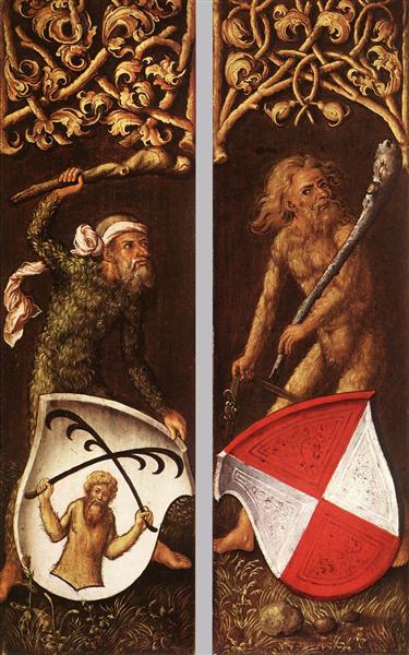Sylvan Men with Heraldic Shields, 1499 - Альбрехт Дюрер