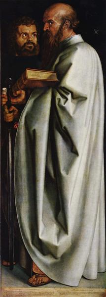 Четыре Апостола, правая часть. Св. Марк и Св. Павел, 1526 - Альбрехт Дюрер