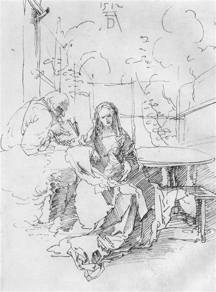 Святое семейство в беседка, 1512 - Альбрехт Дюрер