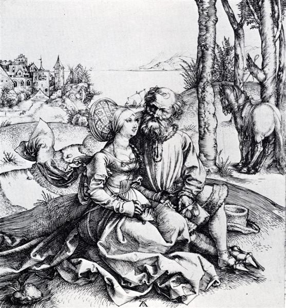 Неподходящая пара или любовное предложение, 1495 - Альбрехт Дюрер