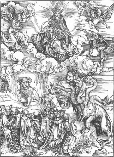 Морское чудовище и зверь с рогами агнца, 1497 - 1498 - Альбрехт Дюрер