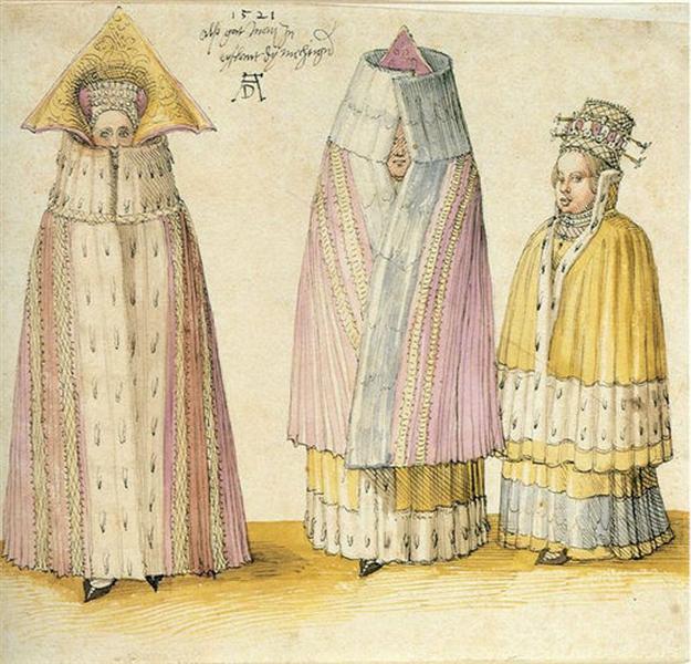 Три могущественные дамы из Ливонии, 1521 - Альбрехт Дюрер
