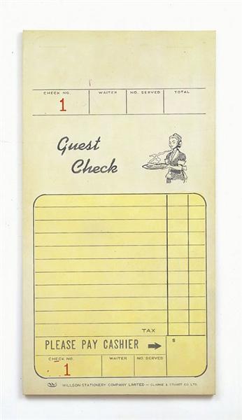 Guest Check, 1968 - Alex Hay