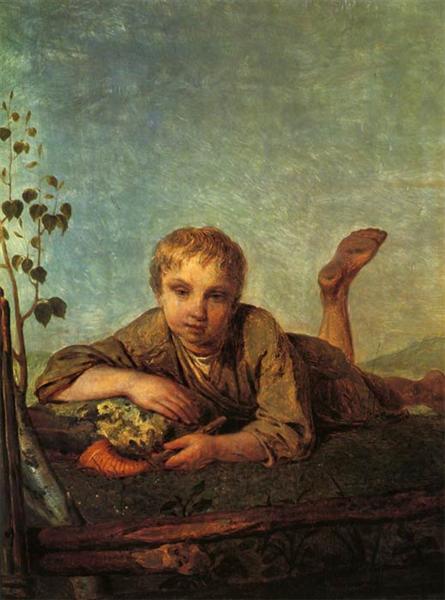 A Herd-Boy with a Pipe - Alekséi Venetsiánov