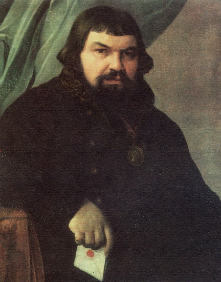 Portrait of the Merchant Obraztsov - Alexey Venetsianov