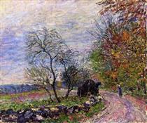 Along the woods in Autumn - Alfred Sisley