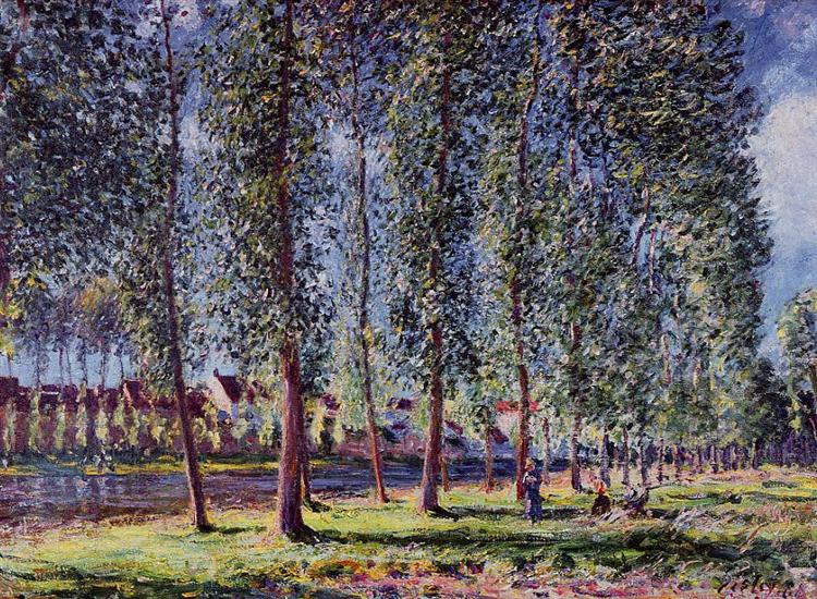 Lane of Poplars at Moret, 1888 - Alfred Sisley