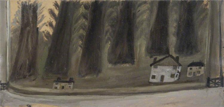 Houses and Big Trees - Alfred Wallis