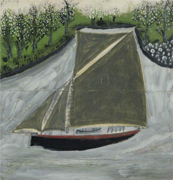 Sailing Ship and Orchard 1937 - Alfred Wallis