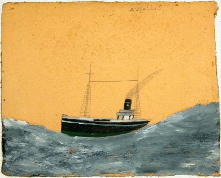 Ship Amid Tall Waves - Alfred Wallis