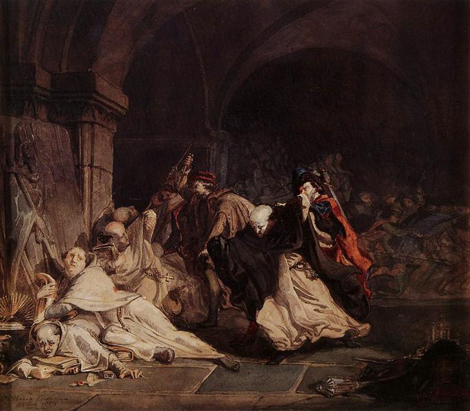 The Massacre of the Monks of Tamond, 1855 - Лоуренс Альма-Тадема