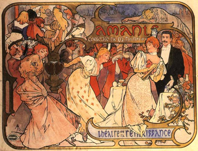 Amants, 1895 - Alphonse Mucha