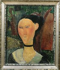 A woman with velvet ribbon - Amedeo Modigliani