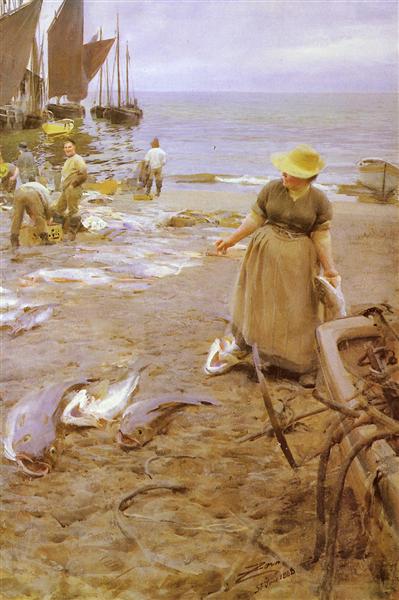 Fish market in St Ives - Anders Zorn