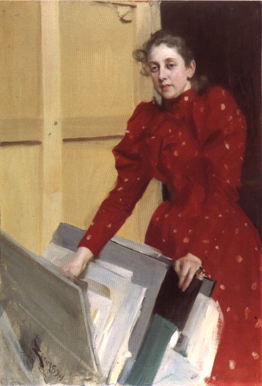Portrait of Emma in the Paris studio, 1894 - Андерс Цорн