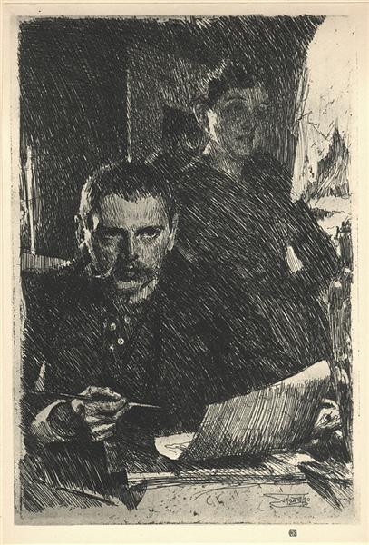 Zorn and his Wife, 1890 - 安德斯·佐恩
