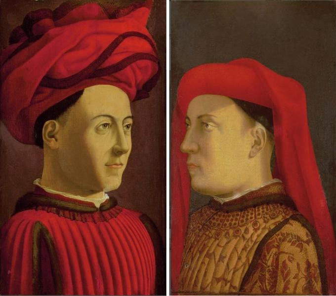 Portraits of two members of Medici family - Андреа дель Кастаньо