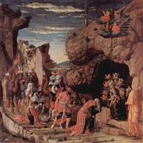 Adoration of the Magi, central panel from the Altarpiece - 安德烈亞‧曼特尼亞