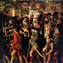 Holders of currencies and gold jewelry, trophies royal armor - Andrea Mantegna