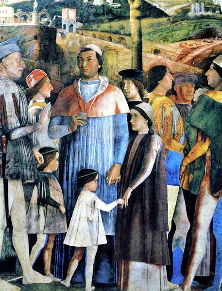 The House of Ludovico Gonzaga Bridegroom decorated wall and his son, 1460 - 1475 - Andrea Mantegna