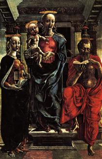 Богородиця з немовлям і святий Єронім - Андреа Мантенья