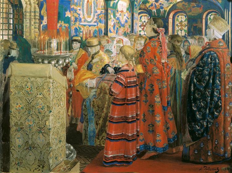 Russian Women of the XVII century in Church, 1899 - Andreï Riabouchkine